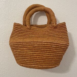 ARTESANO Artisan Woven Basket Straw Handbag Satchel Small Tote